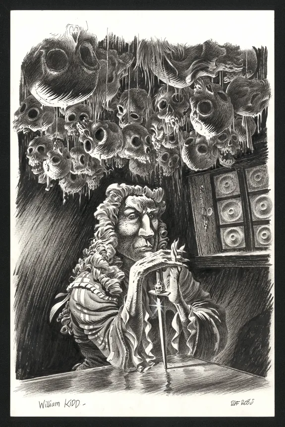 Black and white illustration, Marines,  Riff Reb's