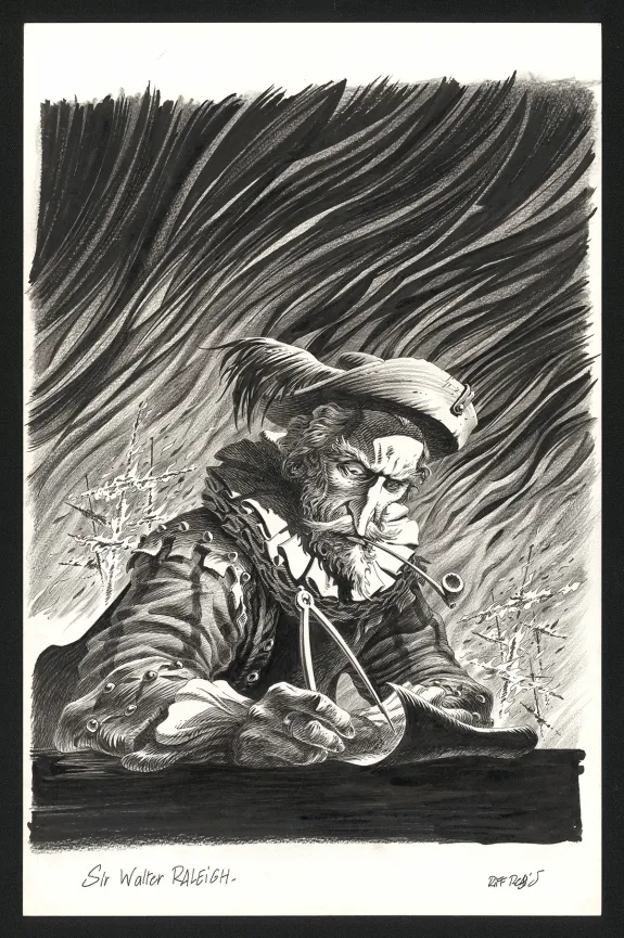 Black and white illustration, Marines,  Riff Reb's