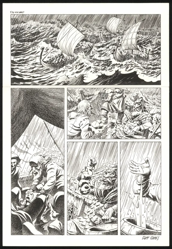 Black and white original page, Le Vagabond des Étoiles , Seconde partie (T.2),  Riff Reb's