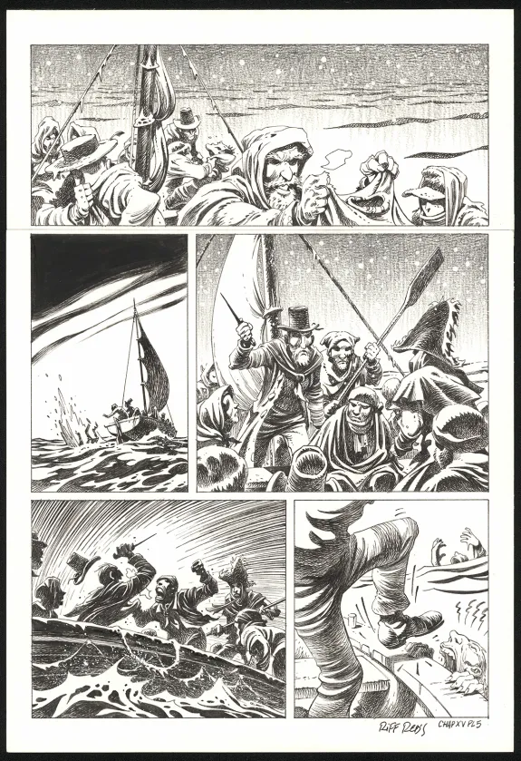 Black and white original page, Le Vagabond des Étoiles , Seconde partie (T.2),  Riff Reb's