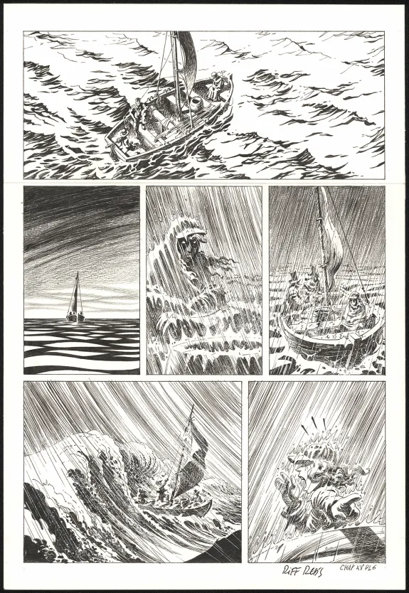 Black and white original page, Le Vagabond des Étoiles , Seconde partie (T.2),  Riff Reb's
