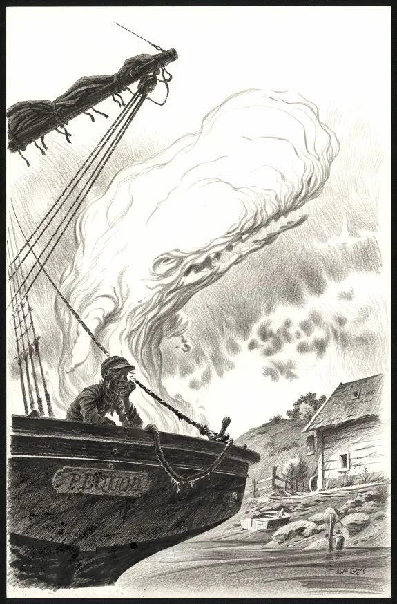 Black and white illustration,  Riff Reb's