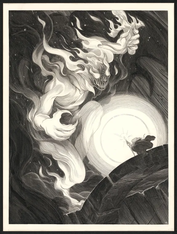Black and white illustration, Nicolas Delort