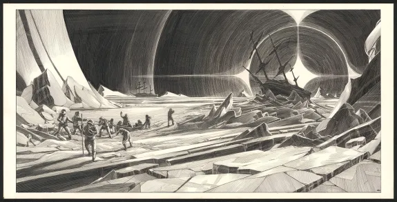 Black and white illustration, Nicolas Delort