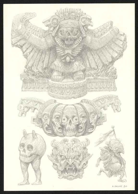 Illustration noir et blanc, Les Carnets Lovecraft, Le Molosse, Armel Gaulme