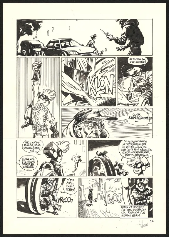 Planche noir et blanc, SuperGroom, Héros malgré lui (T.1),  Yoann