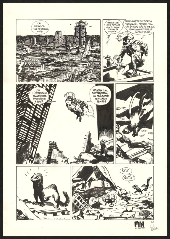 Black and white original page, SuperGroom, Héros malgré lui (T.1),  Yoann
