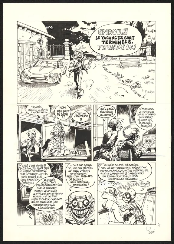 Planche noir et blanc, SuperGroom, La Guerre olympique (T.2),  Yoann