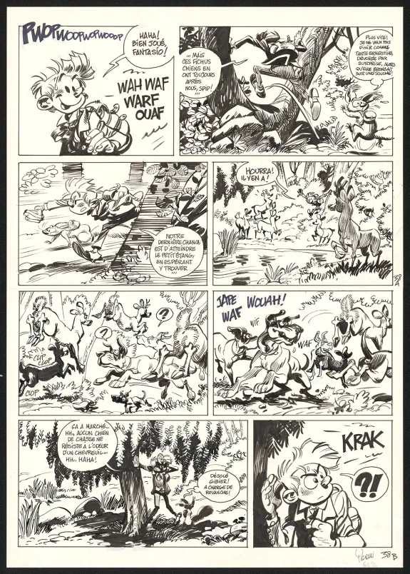 Black and white original page, Spirou et Fantasio, Dans les griffes de la Vipère (T.53),  Yoann