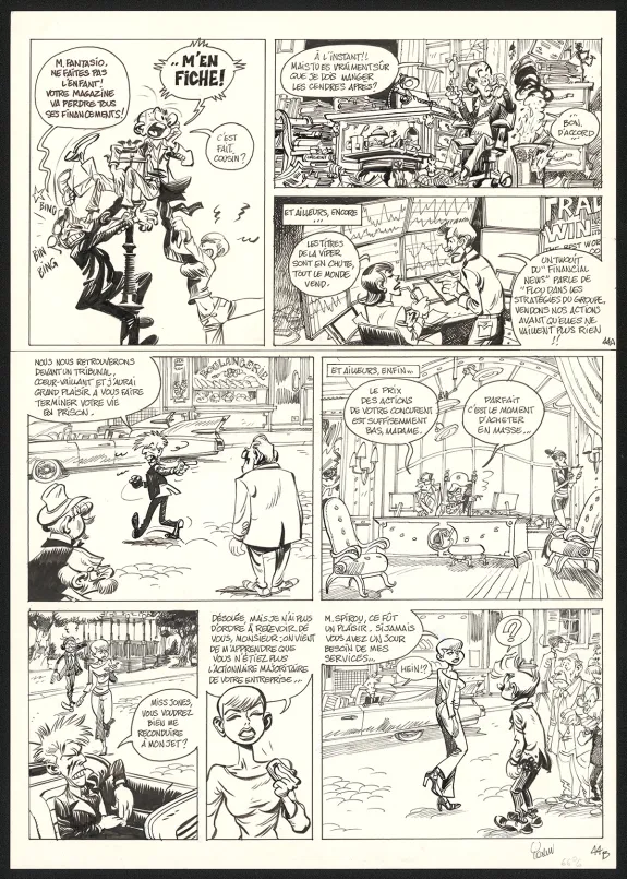 Planche noir et blanc, Spirou et Fantasio, Dans les griffes de la Vipère (T.53),  Yoann