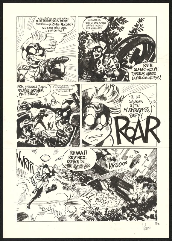 Black and white original page, SuperGroom, Héros malgré lui (T.1),  Yoann
