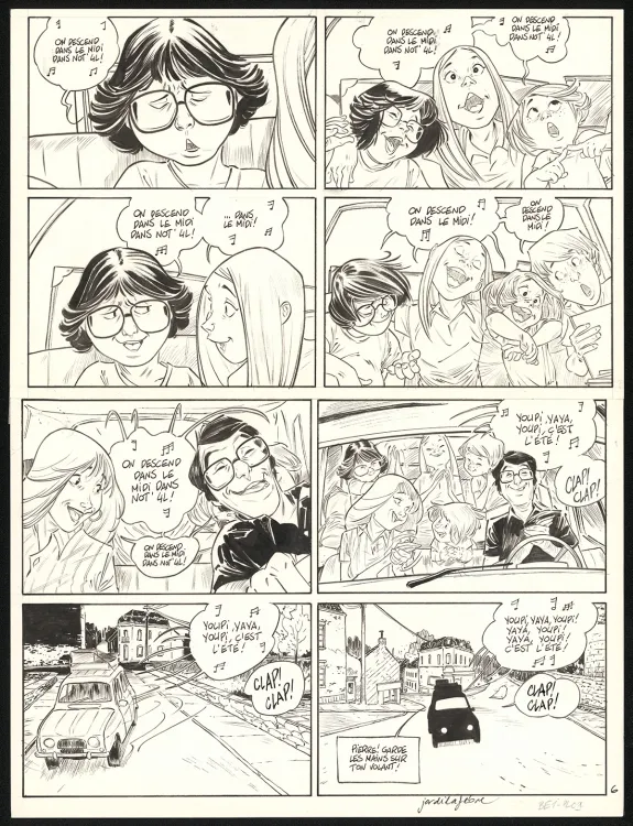 Black and white original page, Les Beaux étés, Cap au Sud ! (T.1), Jordi Lafebre