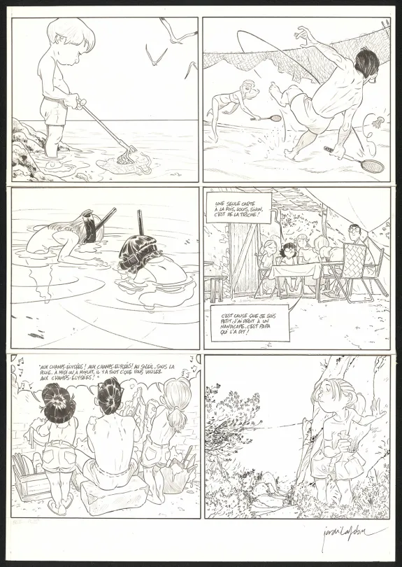 Black and white original page, Les Beaux étés, La Calanque (T.2), Jordi Lafebre