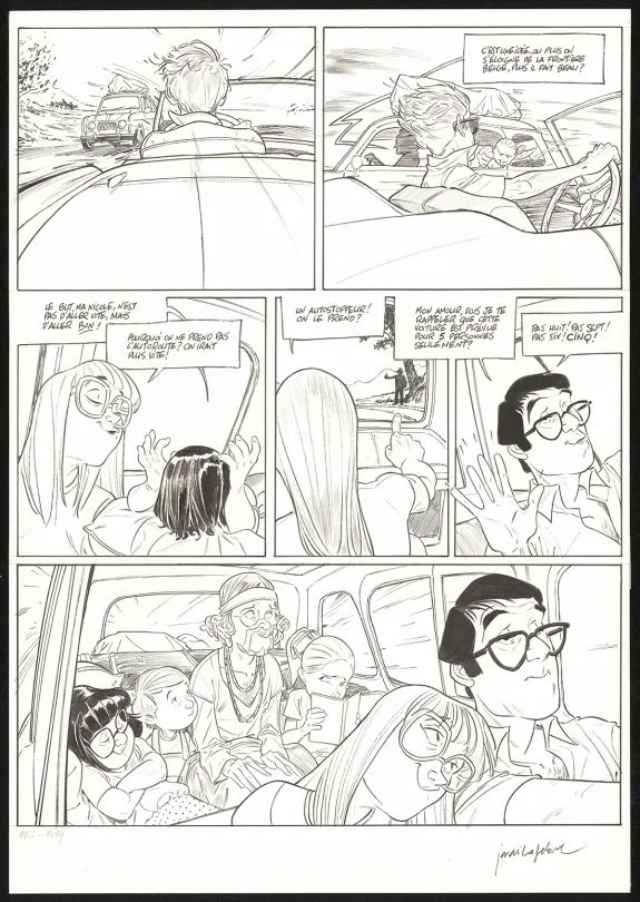 Black and white original page, Les Beaux étés, La Calanque (T.2), Jordi Lafebre