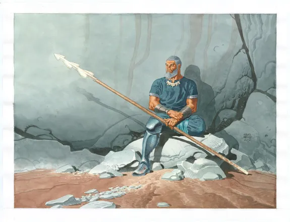 Colored illustration, Asgard, Ralph Meyer