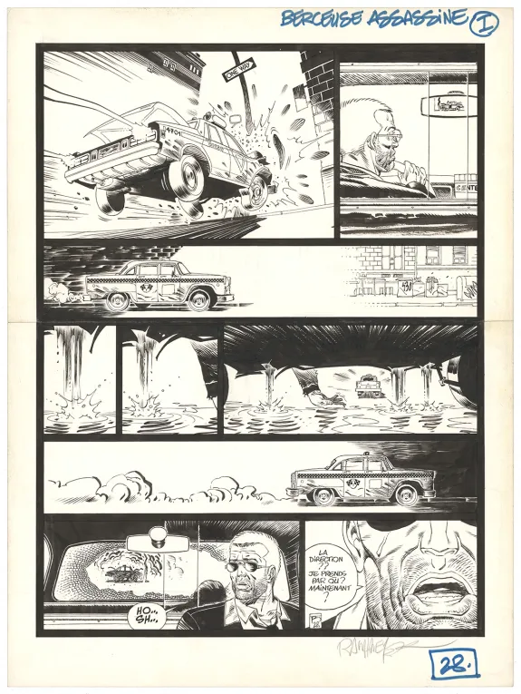 Black and white original page, Berceuse assassine, Le Coeur de Telenko (T.1), Ralph Meyer