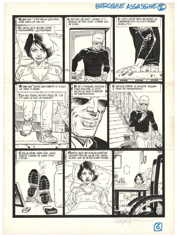 Black and white original page, Berceuse assassine, Les Jambes de Martha (T.2), Ralph Meyer