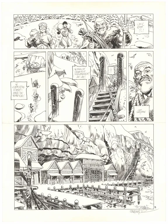Black and white original page, Asgard, Le Serpent-Monde (T.2), Ralph Meyer
