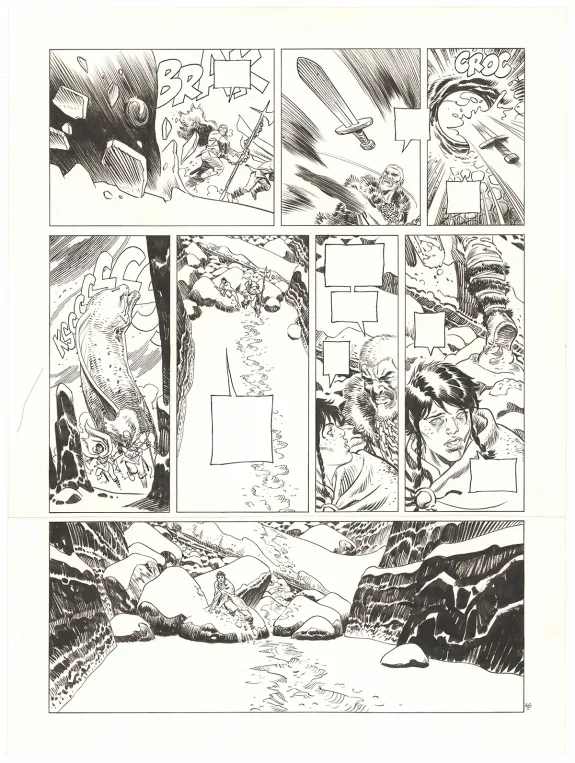 Black and white original page, Asgard, Pied-de-fer (T.1), Ralph Meyer