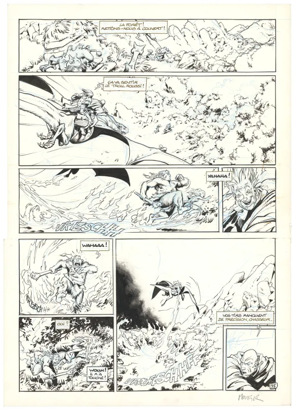 Black and white original page, Trolls de Troy, Histoires trolles (T.1), Jean-Louis Mourier