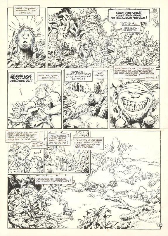 Black and white original page, Trolls de Troy, Histoires trolles (T.1), Jean-Louis Mourier