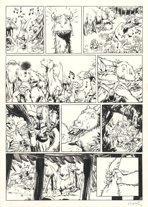 Black and white original page, Trolls de Troy, Rock'N'Troll Attitude (T.8), Jean-Louis Mourier