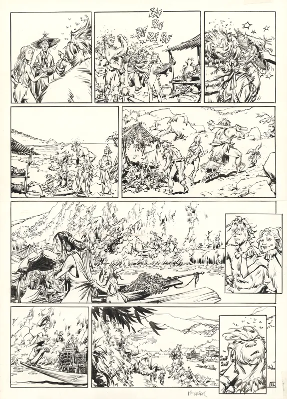 Planche noir et blanc, Trolls de Troy, Les Enragés du Darshan (II) (T.10), Jean-Louis Mourier