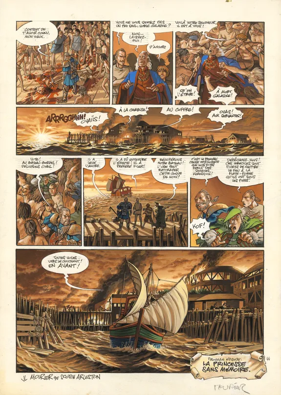 Colored original page, Les Feux d'Askell, Corail sanglant (T.3), Jean-Louis Mourier