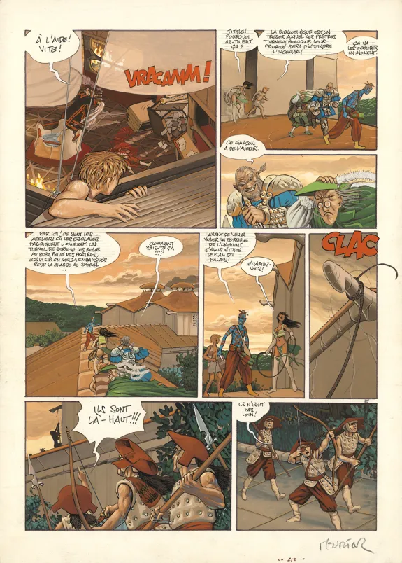Planche couleur, Les Feux d'Askell, Retour à Vocable (T.2), Jean-Louis Mourier