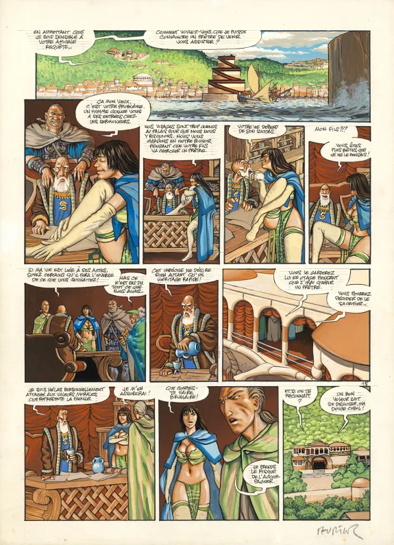 Colored original page, Les Feux d'Askell, Retour à Vocable (T.2), Jean-Louis Mourier