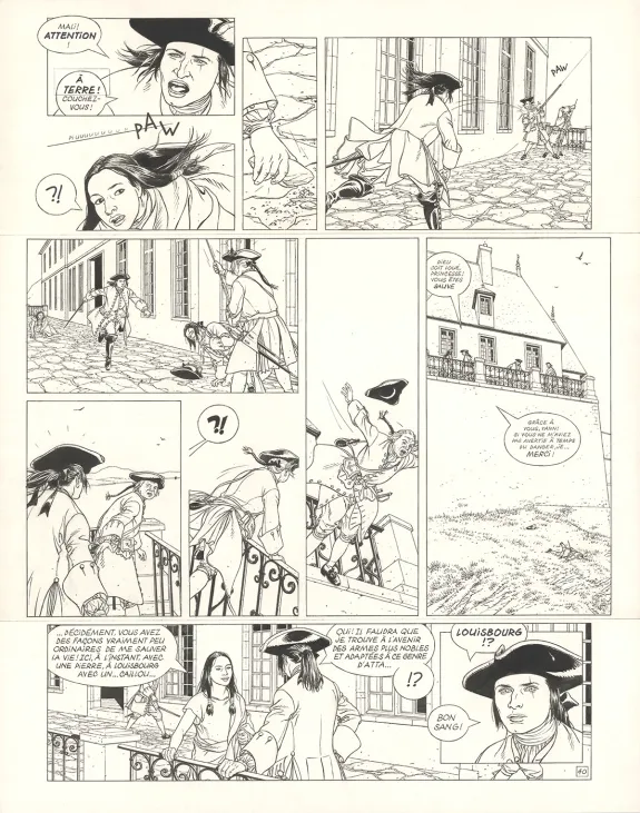 Planche noir et blanc, L'Épervier, La Princesse indienne (T.10), Patrice Pellerin