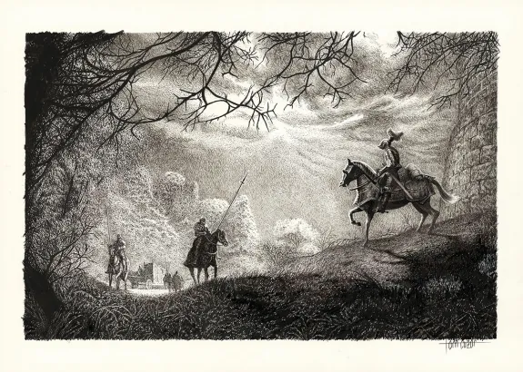 Black and white illustration, Le Chien de Guerre et la Douleur du monde, Tom Cuzor