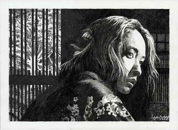 Black and white illustration, Tom Cuzor