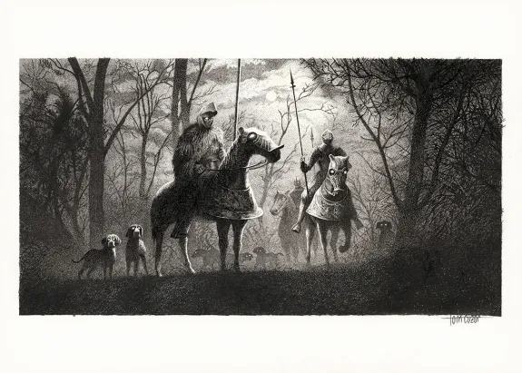 Black and white illustration, Le Testament de Charlemagne, Tom Cuzor