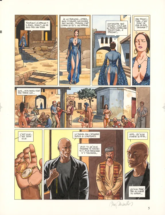 Colored original page, Djinn, Le Tatouage (T.3), Ana Miralles