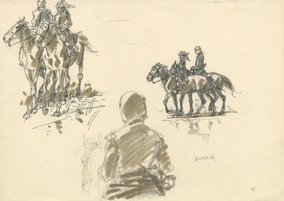 Illustration noir et blanc, Les 7 Vies de l'Épervier, André Juillard