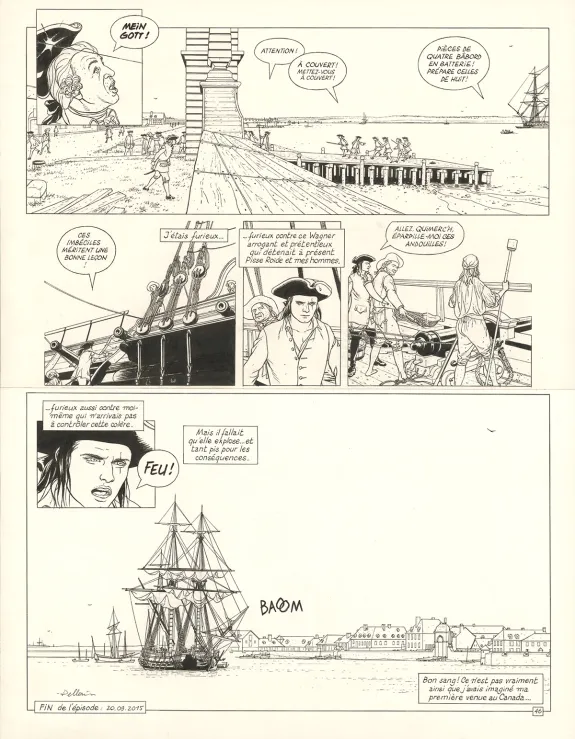 Black and white original page, L'Épervier, Coulez la Méduse ! (T.9), Patrice Pellerin