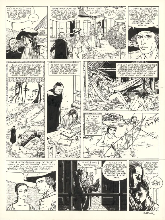 Planche noir et blanc, L'Épervier, Le Trésor du Mahury (T.5), Patrice Pellerin