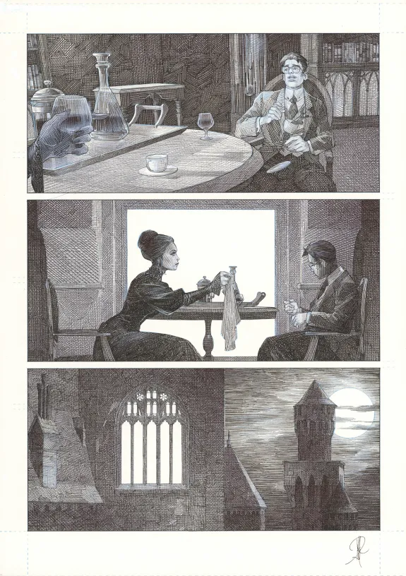 Planche noir et blanc, La Mort vivante, Alberto Varanda