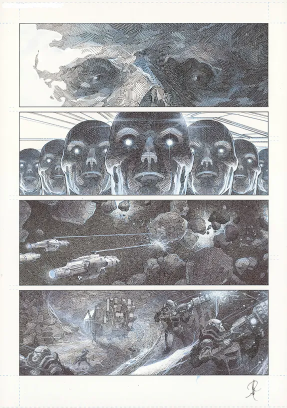 Planche noir et blanc, La Mort vivante, Alberto Varanda