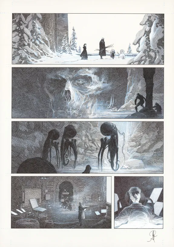 Planche noir et blanc, La Mort vivante, Alberto Varanda