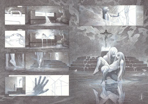 Planche noir et blanc, La Mort vivante, Alberto Varanda