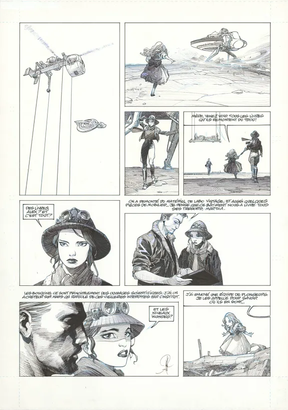 Black and white original page, La Mort vivante, Alberto Varanda