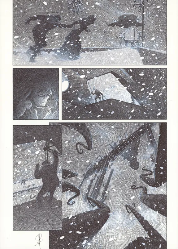Planche noir et blanc, La Mort vivante, Alberto Varanda
