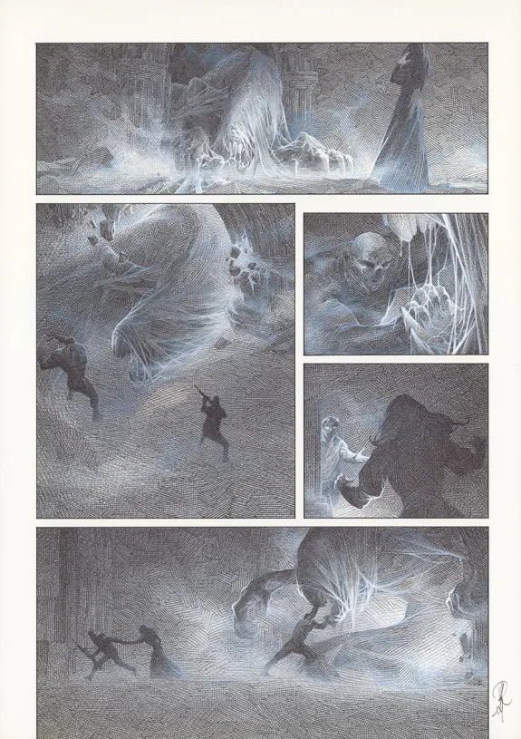 Planche noir et blanc, La Mort vivante, Alberto Varanda