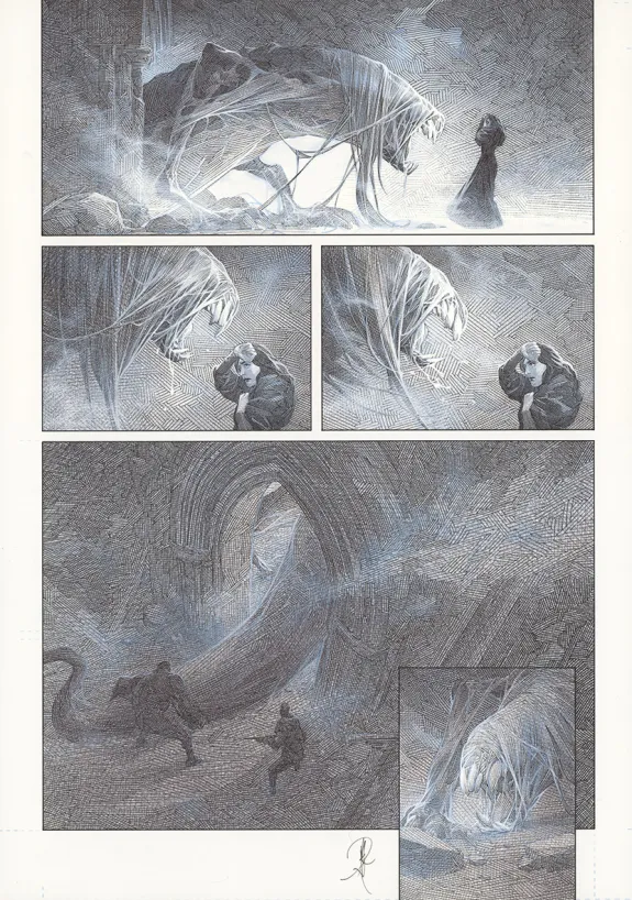 Planche noir et blanc, La Mort vivante, Alberto Varanda