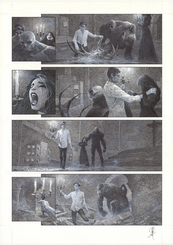 Planche noir et blanc, La Mort vivante, Alberto Varanda