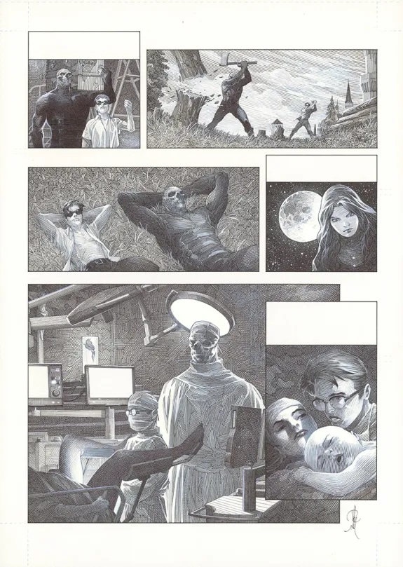 Planche noir et blanc, La Mort vivante, Alberto Varanda