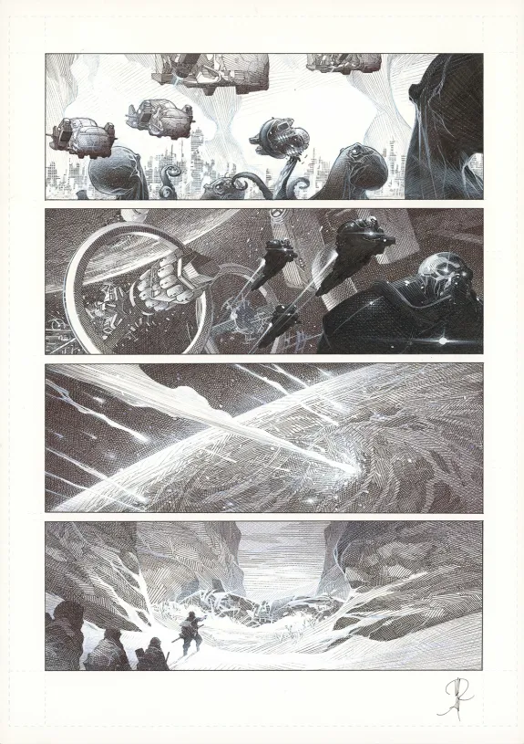 Planche noir et blanc, La Mort vivante, Alberto Varanda