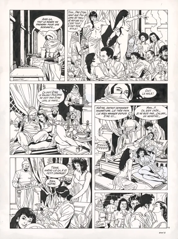 Planche noir et blanc, Rani, Marquise (T.8), Francis Vallès